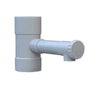 Raccord PVC récupérateur d'eau - Ø80 mm - Sortie Ø35 mm - Gris - Installation facile - Résistant aux intempéries