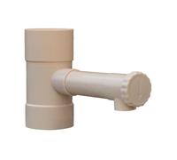 Raccord PVC récupérateur d'eau - Ø80 mm - Sortie Ø35 mm - Sable - Installation facile - Résistant aux intempéries