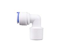 Raccord rapide coudé for système d'osmose inverse (RO) de 6,35 mm à 9,53 diamètre extérieur, connecteur tuyau en plastique mâle 14 38 12(9..53mm Pipe OD,1/2")