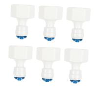 Raccord Rapide de Filtre à Eau 6 Pièces ABS 1/2 à 1/4 | Filetage Femelle 1/2 Pouce, Joint Anti-fuite et Réutilisable, pour Eau Potable, Installation Plus Rapide