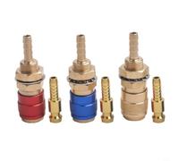 Raccord rapide en laiton pour tuyau de soudage TIG - 6 mm - Style européen - Rouge et bleu