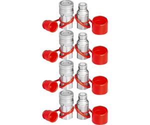 Raccord rapide hydraulique 1/2 corps avec filetage NPT 1/2" Coupleur hydraulique 4 paires Raccord hydraulique Raccord rapide 45,5 L/min Raccord rapide hydraulique (ISO 16028)