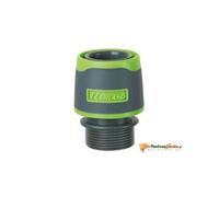 Raccord rapide libre en bi matière fileté 20x27mm mâle pour tuyau d'arrosage