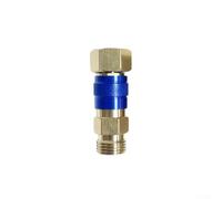 Raccord rapide M16 x 1,5 entièrement en cuivre pour tuyau de gaz, ensemble de raccords en laiton pour oxygène, acétylène propane, prévention sûre du filetage inversé, rouge et bleu (bleu)