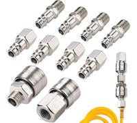 Raccord rapide pneumatique européen 1/4" BSP, lot de 10 (mâle et femelle) - Raccord pneumatique pour air comprimé - Kit pour compresseur - Accessoire pneumatique - Raccord rapide pneumatique - Connect