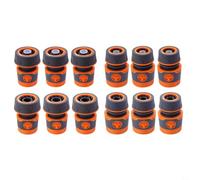 Raccord rapide pour tuyau d'arrosage de 16 mm avec fonction d'arrêt, adaptateur pour irrigation et bricolage, en plastique ABS et caoutchouc (stop 1I2 pouces)