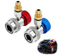 Raccord Rapide R134A Laiton Adaptateur Climatisation Basse Haute Pression | Laiton anticorrosion,verrouillage sécurisé,code couleur bleu/rouge,connexion sans fuite,usage professionnel hvac