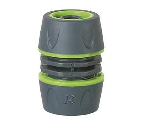 Raccord réparateur avec serrage. En bi-matière plastique avec rivestmento 'Soft Touch'. Pour tuyaux de ø 12 - 15 mm.