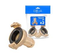 Raccord Système Geka Laiton DOJA Barcelona - Pack 2-1" - Compatible GEKA, Connexion Sûre et Simple à Utiliser, Raccord Rapide Laiton, Tuyau d’Arrosage Jardin, Embout Fileté Résistant