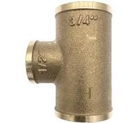 Raccord Té réduit à visser femelle en laiton Ø 3/4" x 1/2" x 3/4" - lot de 10