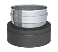 Raccord TEC-DW-NOIR / TEC-EW-CLASSIC avec manchon - double paroi - Tecnovis TEC-DW-NOIR 130 mm