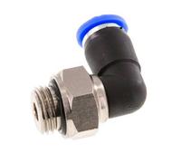 Raccord tournant coude 6mm & G1/4'' Filetage mâle à enfoncer Laiton nickele/PBT NBR Rotatif