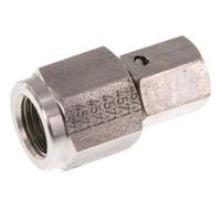 Raccord tournant droit 6L & G1/4'' en acier inoxydable avec filetage femelle pour manomètres 315 bar Cône d'etancheite en FKM ISO 8434-1