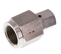 Raccord tournant droit 6S & G1/2'' en acier inoxydable avec filetage femelle pour manomètres 630 bar Cône d'etancheite en FKM ISO 8434-1