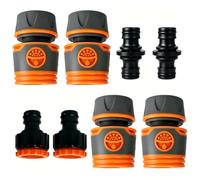 Raccord Tuyau d'Arrosage Lot 8, 1/2 Pouce compatible avec Gardena, Sans Outil Raccord compatible avec Gardena Polypropylène Robuste, 4 Rapides + 2 Mâles + 2 Embouts Robinet, Étanchéité Parfaite