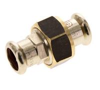 Raccord union à sertir - 15mm femelle - Joint plat en alliage de cuivre