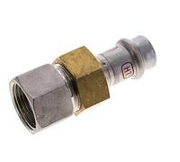 Raccord union à sertir - 15mm femelle & Rp 3/4'' femelle - Joint plat en acier inoxydable