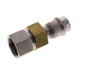 Raccord union à sertir - 18mm femelle & Rp 3/4'' femelle - Joint plat en acier inoxydable