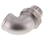 Raccord union coudé 90deg 2'' Mâle R x Femelle Rp Acier inoxydable Joint plat PTFE 16bar (224.8psi)