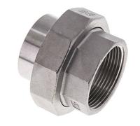 Raccord union droit Rp1 1/2'' femelle x 48.3mm extrémité à souder acier inoxydable joint plat PTFE 150bar (2107.5psi)