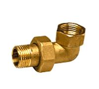 Raccord union laiton nickelé coudé 90° à visser - M 3/8 - F 3/8 - Thermador