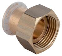 Raccord vissé Geberit Mapress en bronze, à joint plat, 35 mm x 1 1/2"