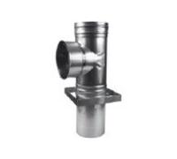 Raccordement de conduit de fumée à 90° avec double mandrin et déflecteur de condensat avec support et manchon de dilatation-Schiedel LB90 200 mm