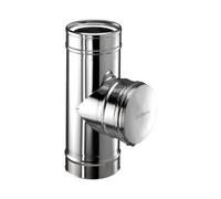 Raccordement de porte de nettoyage pour fioul, gaz - double paroi - Schiedel ICS 80 mm
