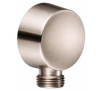 Raccordement pour robinet d'eau, forme ronde, acier inoxydable brossé, filetage G 1/2", laiton, design moderne