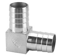 Raccords cannelés de tuyau, 8 10 12 15 20 25 32 40 mm, raccord cannelé en acier inoxydable 304, coude à 90 degrés, connecteur de raccord de tuyau for eau, gaz, mazout(Barb 8mm)