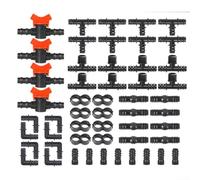 Raccords d'arrosage goutte à goutte en plastique résistant aux UV 1,27 cm | Ensemble de 42 pièces, valves de commutation, extrémités, raccords, tés, coudes, configuration complète du système