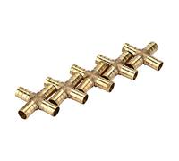Raccords de jonction de tuyaux en laiton à 4 voies, connecteur barbelé pour pétrole, gaz et carburant 6 8 10 12Mm, 5 pièces (12mm)
