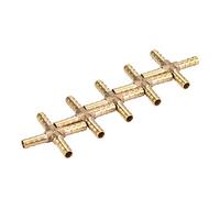 Raccords de jonction de tuyaux en laiton à 4 voies, connecteur barbelé pour pétrole, gaz et carburant 6 8 10 12Mm, 5 pièces (6mm)