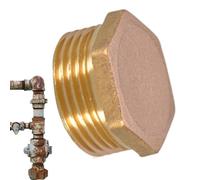 Raccords de tuyauterie | Bouchons de tuyau à filetage hexagonal extérieur | Bouchon d'eau, raccord d'obturation, port portable pour écrou de collecteur de douille en laiton