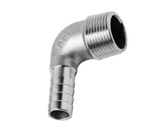Raccords de tuyaux en acier inoxydable moulé, 1 coude à 90 degrés en acier inoxydable, 8 mm, 10 mm, 12 mm, 14 mm, 15 mm, 16 mm, 20 mm, 25 mm, raccord cannelé X 1/4" 3/8" 1/2" 3/4" 1" mâle Coude à 90°