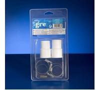 Gre Kit de raccordement AR511 – 2 connecteurs + 4 colliers Ø 32–38 mm Blanc