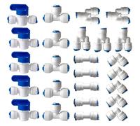 Raccords osmoseur filtre eau 1/4"" 25 pièces - Pushfit 6mm tuyau réfrigérateur robinet Y+T+I+L