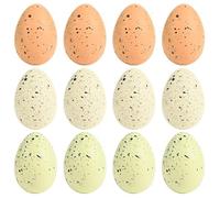 Rachlicy 12 œufs de Pâques mouchetés de 6, 1 cm, décoration d'œufs Pâques artificiels, Remplissage Vase pour Couronne, pièce maîtresse, Remplissage Panier, décorations Table