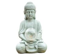 Rachlicy Décoration extérieure de la Statue de Bouddha, Figurine Jardin Bouddha à énergie Solaire étanche à LED, idéale pour la décoration méditation dans Le Jardin, Le Patio ou