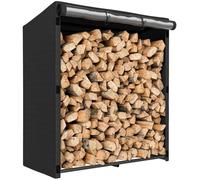 Rack à bois, cadre en acier durable, couverture imperméable, chocolat
