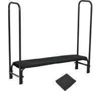 Rack à bois d'extérieur - 1,22 m avec couvercle - Métal robuste - Supports pour empiler le bois - Jaune