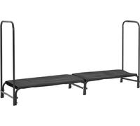 Rack à bois extérieur - Stockage de bois 2,4 m - Métal robuste - Pour bûches de différentes tailles - Support d'empilage stable - Bleu