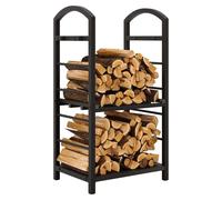 Rack à bois, fer forgé durable, stockage à double couche, cuivre