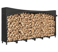Rack à bois, housse imperméable, chaînes en acier, chocolat