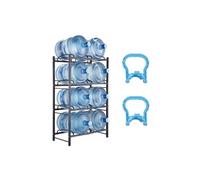 VEVOR Porte-bouteilles d'eau à 4 niveaux, porte-bouteilles de 5 gallons, porte-bouteilles à double rangée pour 8 bouteilles, porte-bouteilles d'eau robuste pour cuisine, bureau, salon, noir