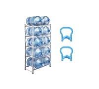 Rack à Bonbonnes en Métal Pour 10 Bouteilles 5 Niveaux Double Rangée Capacité 5GAL