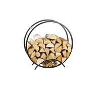 Rack à bûches rond NIRI en acier noir avec pieds Ø 80 cm