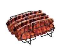 Rack à côtes pour gril Accessoire Barbecue Porte-steak Compatible | Grille côtes à rôtir acier carbone Repos & cuisson pour barbecue, extérieur &