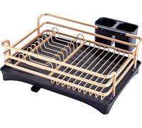 Rack à vaisselle en alliage d'aluminium avec orifice d'égouttage Rack pour vaisselle Rack pour évier de cuisine Étagère de séchage Porte-bol Porte-outils Boîte de rangement Rack d'égouttage avec suppo
