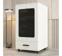 Rack Audio Bois Massif, Meuble Amplificateur avec Tiroir et Rails U | Ventilation Double Face, Étagères Réglables, Tiroir, Rails U, Meuble Audio pour Home Cinéma, KTV & Studio